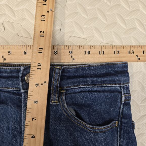 Faherty Jeans Womens 25 Straight Leg Distressed Organic Cotton Mid Rise Indigo - Picture 13 of 14